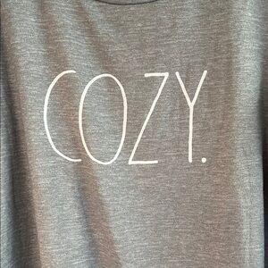 Rae Dunn Ladies Size XL โCozyโ Gray Knit Loungewear L/S Top